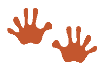 Image de deux traces de pattes opposum de couleur terracotta pour illustrer la détente bienfait de la réflexologie. Lucie Martineau propose des soins en réflexologie plantaire sur Bayonne et Hasparren - Pays Basque