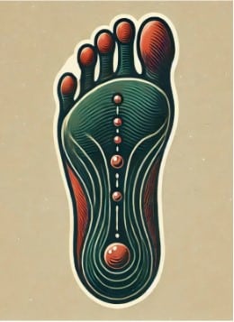 Image d'un pied symbolisant la réflexologie plantaire. Lucie Martineau, réflexologue à Bayonne et Hasparren s'en est servi sur cette page de son site internet afin illustrer la présentation de la réflexologie.